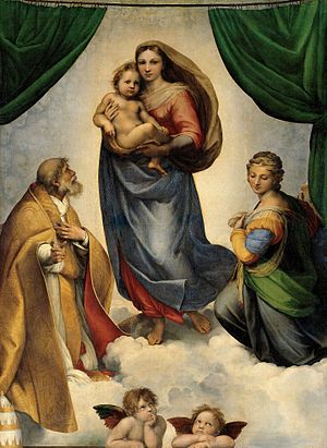 The Sistine Madonna Painting by Raphael Sanzio