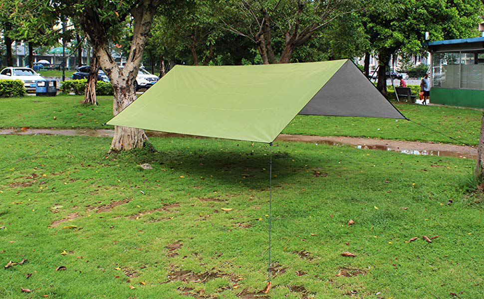 A collapsible tarp